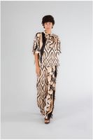 blusa con fajin de raso estampado en el cuello multinatural scarf m