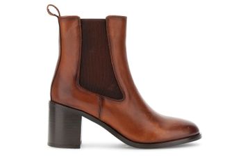 botines de piel con elástico tan 39