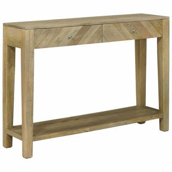 Mesa Consola Con Cajón Gris Natural 110 X 30 X 80 Cm Vidaxl