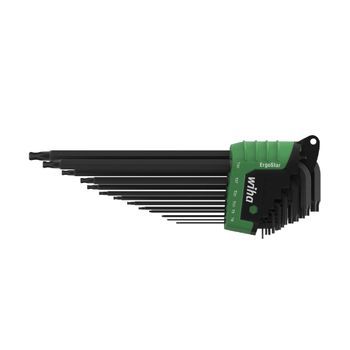 Wiha Juego De Llaves Allen En Soporte Ergostar Torx® Con Cabeza Esférica, De 14 Unid., Acabado En Oxidación Negra En Blíster (43847)