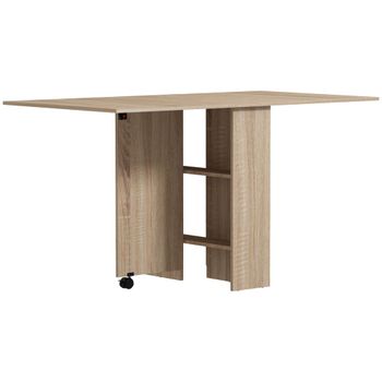 Mesa plegable cocina 75x140x74 cm madera natural