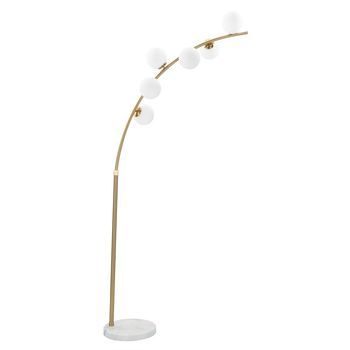 Lámpara De Pie Con 6 Bolas De Cristal Blanco Cm 130x45x220-246