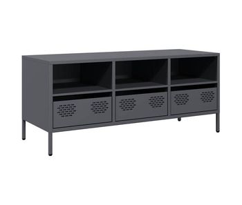 Mueble tv - mesa de tv acero laminado en frío antracita 101,5x39x43,5 cm