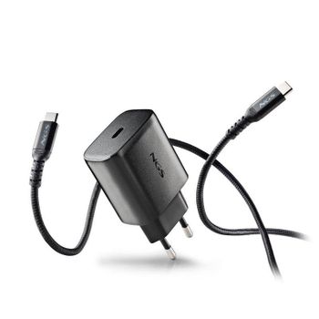 Cargador de dispositivos móviles NGS Bud 45W-C GaN USB-C PD PPS 1,5 m Negro