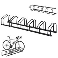 homcom soporte para 6 bicicletas soporte de almacenamiento para bicicletas 65 mm montaje en pared o suelo para mtb bmx bicicletas infantiles 33x27 cm acero negro