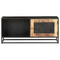 mueble tv  mueble de salon  armario tv de madera maciza de mango rugosa 90x30x40 cm