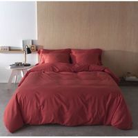 funda nordica lisa coral cama 120 cm - 200x200 cm algodon 200 hilos cierre con botones