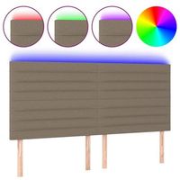 cabecerorcabecero camarpanel de cabecera con luces led tela gris taupe 180x5x118128 cm