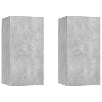 | Mueble De Tv De Pared | 2 Pcs Gris Concreto 31 X 30 X 60 Cm Vidaxl