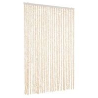 cortina antimoscas chenilla beige y blanco 118x220 cm vidaxl