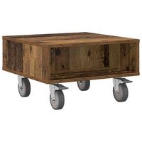 mesa lateral  mesas auxiliar con ruedas madera vieja 505 x 50 x 30 cm