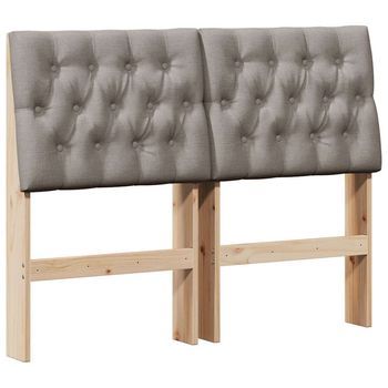 Cabecero，panel De Cabecero Tapizado Taupé 120 Cm Madera De Pino Macizo