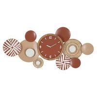 reloj de pared de metal marron y madera  1276x76x61 cm