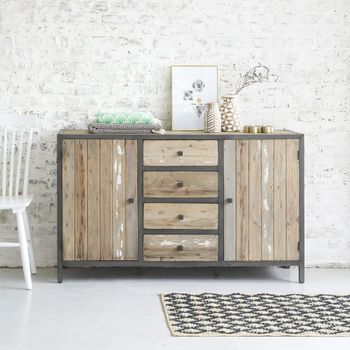 Cómoda de pino macizo reciclado 150 cm