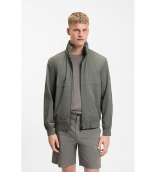 BOSS para hombre. 50551861 Cazadora Okri gris (48), Casual, Poliamida, Manga larga