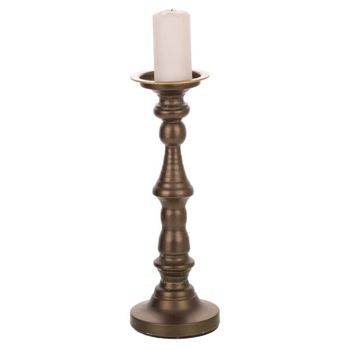 Candelabro de metal dorado 13x13x36.5h cm