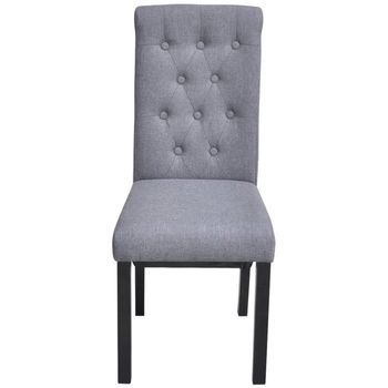 Sillas De Comedor 4 Unidades Tela Gris Claro