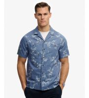 superdry para hombre m4011130a camisa printed azul m casual algodon manga corta