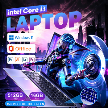 Portátil FUCHU de 15.6' para Oficina, PC Portátil con Intel Core I3 6100U, 16GB RAM, 512GB 1TB SSD, Windows 11 Pro