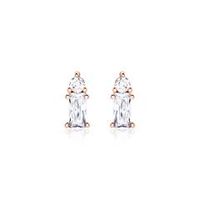 pendientes de plata 925 chapada en oro rosa con circonita cubica