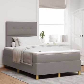 Vidaxl Cama Tipo Box Spring Con Cabecera Taupé 120 X 200 Cm Tela
