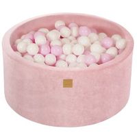 meowbaby piscina de bolas round seca para ninos rosas  blancorosa pastel 300 pcs 90x40cm