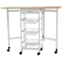 carrito de cocina 972x37x775 cm blanco y roble