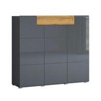 aparador 3 puertas 1 cajon tableros de aglomerado laminados gris