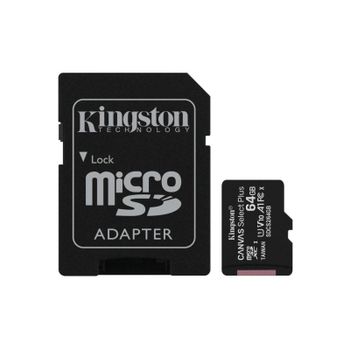 Tarjeta microSD Kingston Canvas Select Plus 64 GB 100R A1 C10 UHS-I