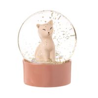 bola de nieve con gato color rosa