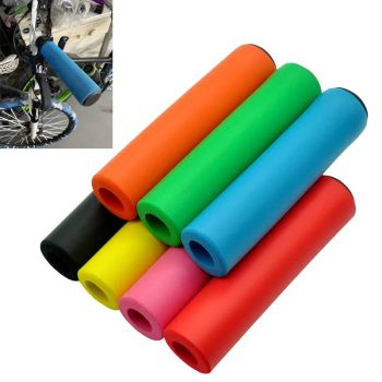 1 par de empuñaduras de bicicleta de silicona súper ligeras, antideslizantes, tipo de absorción de golpes, mango de carretera, piezas de bicicletas, puños BMX MTB