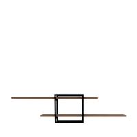 estanteria de pared de madera y metal l120cm - madera clara