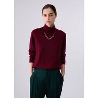 liu jo jersey jersey de cuello alto en lana con pulsera para mujer