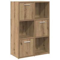 estanteria  libreria  armario de libros de madera de ingenieria roble artisan 605x30x90 cm