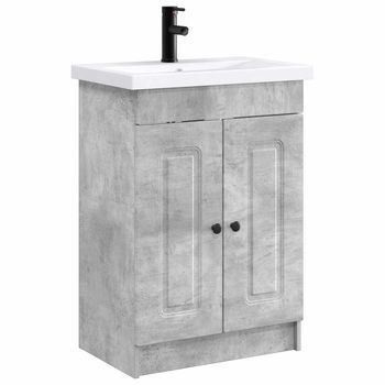 Juego De Muebles De Baño Gris Hormigón 78,5 X 37,5 X 81 Cm Vidaxl