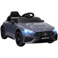 aiyaplay coche electrico infantil diseno mercedes motores 12v control remoto luces led musica para ninos de 3 a 6 anos gris