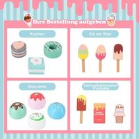 camion de helados para ninos con heladeria de juguete de madera con maquina para hacer helados verde