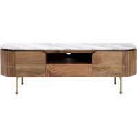 mueble tv 2 puertas 1 cajon mango macizo y marmol blan