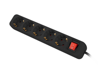 regleta lanberg 5 tomas schuko con protecion negra 3m