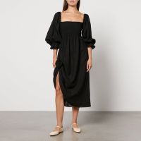 sleeper atlanta rosette linen dress - s