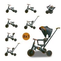 triciclo evolutivo 8 en 1 city marron - silla de paseo ligera para bebe