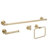 juego de colgadores de bano rea grid brush gold