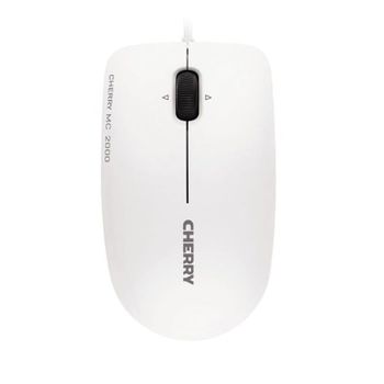 Ratón Cherry con cable sensor óptico alta precisión 3 botones ergonómico gris