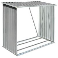 casetilla para lena acero galvanizado gris 163x83x154 cm vidaxl