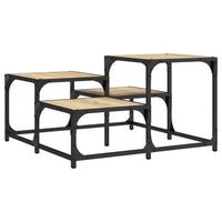 mesa de centro de diseno industrial con estantes 68 x 68 x 40 cm madera de ingenieria y metal dec038984
