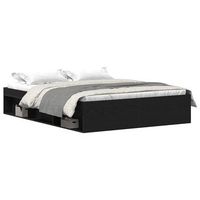 cama matrimonial  cama para adultos  estructura de cama sin colchon roble negro 150x200 cm