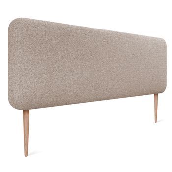 Dhome Cabecero Tapizado Liso Redondeado Tela Con Patas Para Pared Acústicos Cabeceros Absorbentes Cabezal Cama Dormitorio (arena, 140cm)
