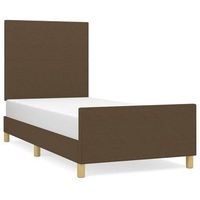 estructura de cama sin colchon tela marron oscuro 90x190 cm vidaxl