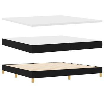Cama Tipo Box Spring Negro Y Blanco Y Negro 200 X 200 Cm Espuma