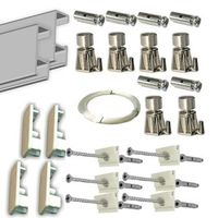 pack de ganchos automaticos con guia de 3 metros con 6 colgadores color plata con hilo de nylon para colgar cuadros o marcos plata 3 metros